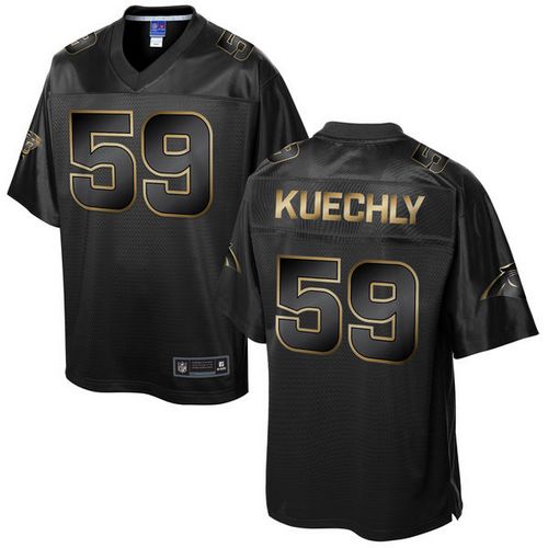 Nike Panthers #59 Luke Kuechly Pro Line Black Gold Collection Men's Stitched NFL Game Jersey - Click Image to Close